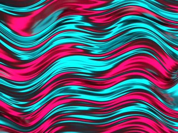 Bunte Flüssige Metallische Wellenförmige Hintergrund Darstellung — Stockfoto
