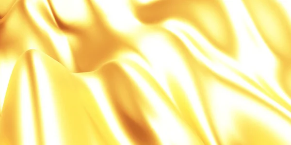 Golden Abstract Wavy Liquid Background Render Illustration — Stock Photo, Image