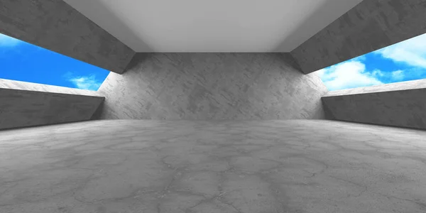Dark Concrete Wall Architecture Пуста Кімната Рендер Ілюстрація — стокове фото