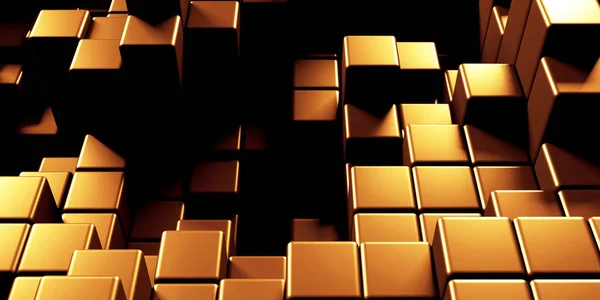 Lüks Altın Arka Plan Altın Parıltılı Küp Dizisi Hazırlayıcı — Stok fotoğraf