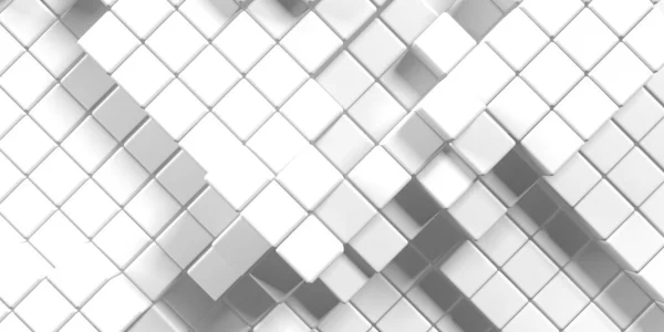 Estructura Cubos Blancos Fondo Futurista Abstracto Renderizar —  Fotos de Stock