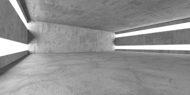 Dark Beton Duvar Mimarisi. Boş Oda. 3d Görüntüleme