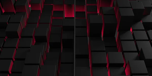 Resumen Dark Cubes Futuristic Design Background Inglés Ilustración Renderizado — Foto de Stock