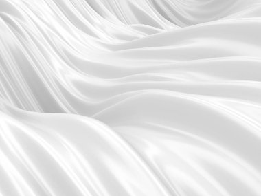 Beyaz soyut sıvı dalgalı arka plan. 3d resimleme