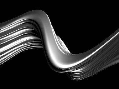 Metalik, soyut, dalgalı sıvı arka plan. 3d resimleme