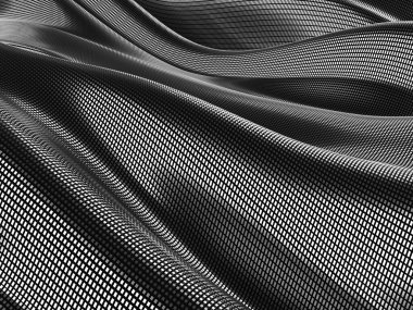 Metalik, soyut, dalgalı sıvı arka plan. 3d resimleme