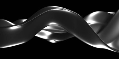 Metalik, soyut, dalgalı sıvı arka plan. 3d resimleme