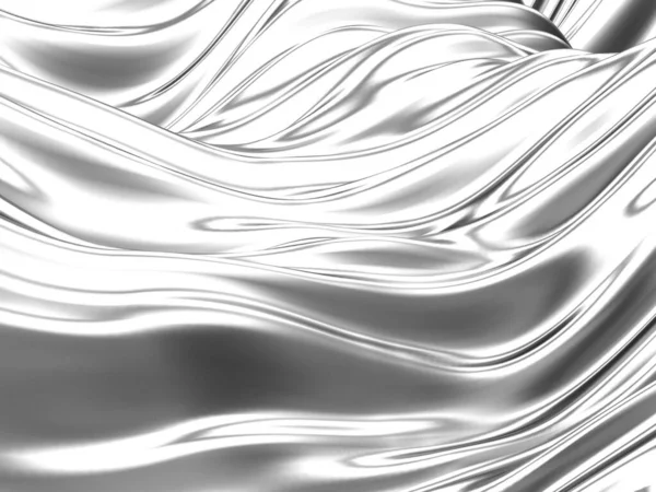 Metallic Abstract Wavy Liquid Background Render Illustration — Stock Photo, Image