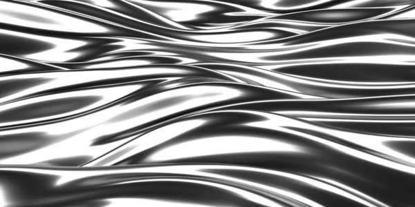 Metallic Abstract Wavy Liquid Background Render Illustration — Stock Photo, Image