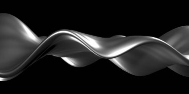 Metalik, soyut, dalgalı sıvı arka plan. 3d resimleme