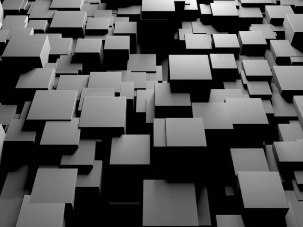 Abstract Dark Cubes Fundo Design Futurista Ilustração Renderização — Fotografia de Stock