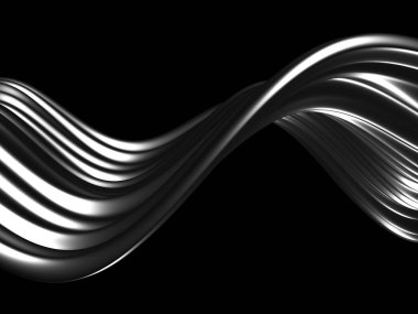 Metalik, soyut, dalgalı sıvı arka plan. 3d resimleme