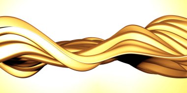 Altın soyut dalgalı sıvı arka plan. 3d resimleme