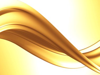 Altın soyut dalgalı sıvı arka plan. 3d resimleme