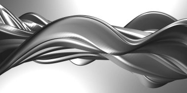 Metalik, soyut, dalgalı sıvı arka plan. 3d resimleme