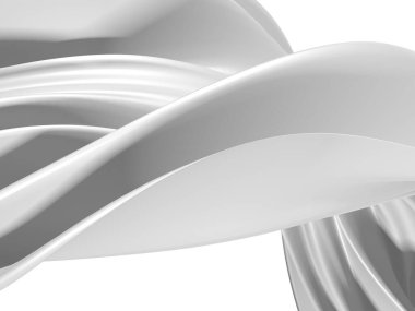 Beyaz soyut sıvı dalgalı arka plan. 3d resimleme