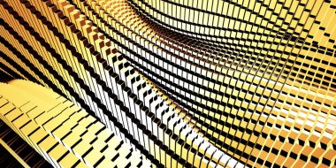 Lüks altın arka plan. Altın parıltılı küp dizisi. 3d hazırlayıcı