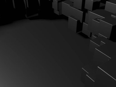 Soyut Karanlık Küpler Fütürist Tasarım Arkaplanı. 3d Görüntüleme