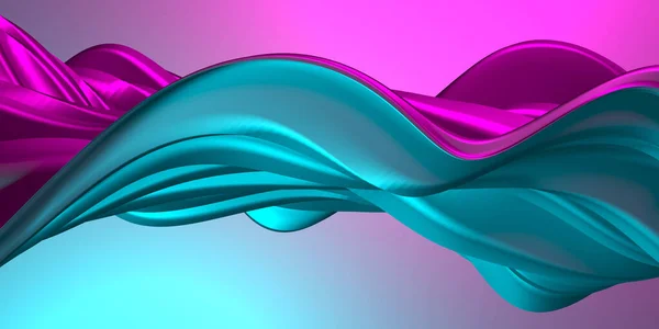 Colorful Liquid Metallic Wavy Background Render Illustration — Stock Photo, Image
