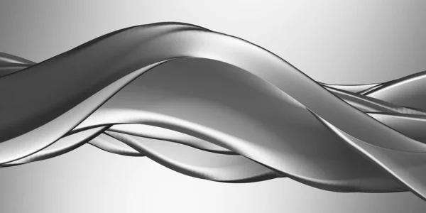 金属抽象波状液体背景 3Dレンダリング図 — ストック写真
