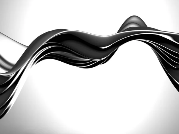 Metallic Abstract Wavy Liquid Background Render Illustration — Stock Photo, Image