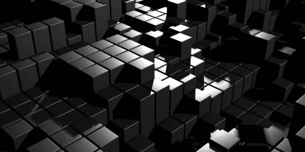 Dark Silver Cubes Abstract Metallic Background Modern Design Render — Stock Photo, Image