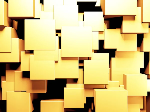 Χρυσό Φόντο Πολυτέλειας Χρυσή Γυαλιστερή Σειρά Κύβων Απόδοση — Φωτογραφία Αρχείου