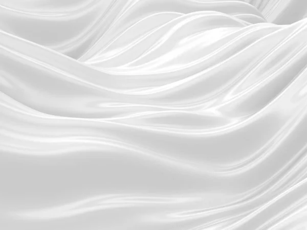 stock image White abstract liquid wavy background. 3d render illustration