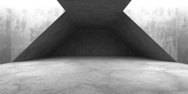 Dark Beton Duvar Mimarisi. Boş Oda. 3d Görüntüleme