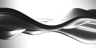 Metalik, soyut, dalgalı sıvı arka plan. 3d resimleme