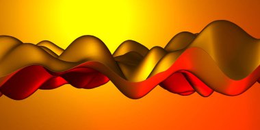 Renkli sıvı metalik dalgalı arka plan. 3d resimleme