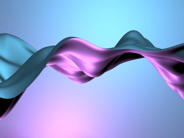 Renkli sıvı metalik dalgalı arka plan. 3d resimleme