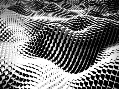 Koyu gümüş küpler. Soyut metalik arka plan. Modern tasarım. 3d hazırlayıcı