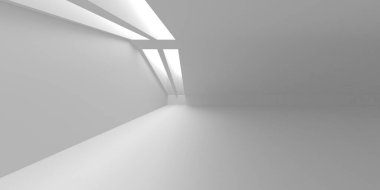 Soyut Beyaz Mimari Tasarım Konsepti. 3d Görüntüleme