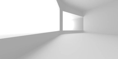 Soyut Beyaz Mimari Tasarım Konsepti. 3d Görüntüleme