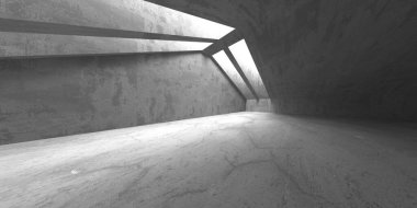 Dark Beton Duvar Mimarisi. Boş Oda. 3d Görüntüleme
