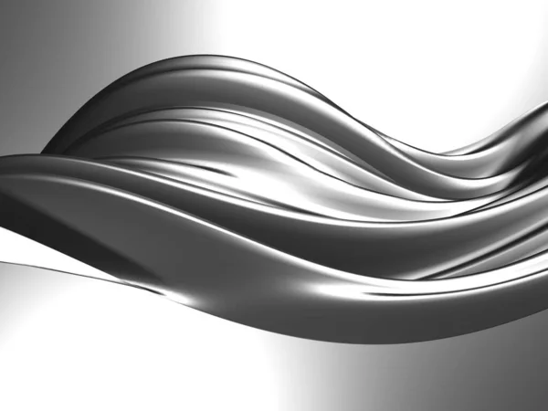 Metallic Abstract Wavy Liquid Background Render Illustration — Stock Photo, Image