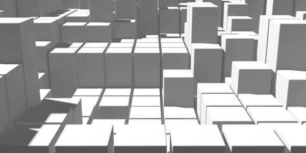 Структура Белых Кубов Абстрактный Футуристический Фон Рендеринг — стоковое фото