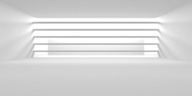 Soyut Beyaz Mimari Tasarım Konsepti. 3d Görüntüleme