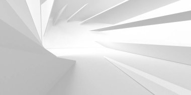 Soyut Beyaz Mimari Tasarım Konsepti. 3d Görüntüleme