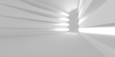 Soyut Beyaz Mimari Tasarım Konsepti. 3d Görüntüleme