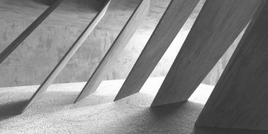 Dark Beton Duvar Mimarisi. Boş Oda. 3d Görüntüleme