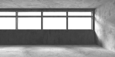 Dark Beton Duvar Mimarisi. Boş Oda. 3d Görüntüleme