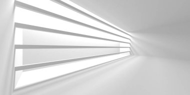 Soyut Beyaz Mimari Tasarım Konsepti. 3d Görüntüleme