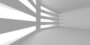 Soyut Beyaz Mimari Tasarım Konsepti. 3d Görüntüleme