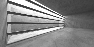 Dark Beton Duvar Mimarisi. Boş Oda. 3d Görüntüleme