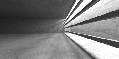 Dark Beton Duvar Mimarisi. Boş Oda. 3d Görüntüleme