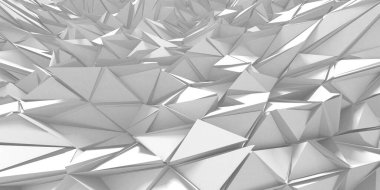 Beyaz Geometrik Poligon Soyut Arkaplan. 3d Hazırlama