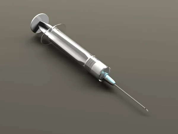 Medical Syringe White Background Render — Stock Photo, Image