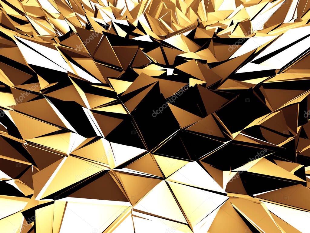Luxury Golden Shiny Abstract Background. 3d Render